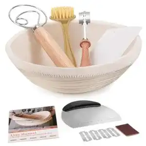 Gärkörbchen Clheatky Rund 25 cm aus Rattan für Brotbacken