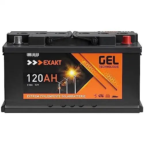Versorgungsbatterie Exakt Gel Batterie 12V 120Ah für Wohnmobil und Boot