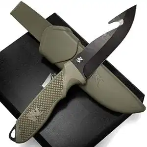 Wolfgangs WHUNTER 2 Jagdmesser mit feststehender Klinge und Aufbrechhaken