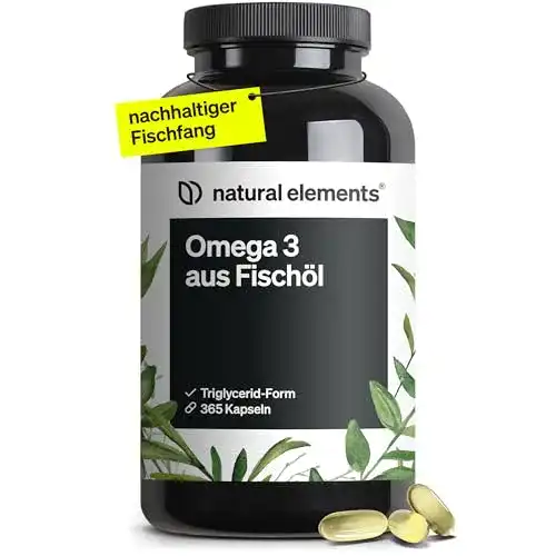Omega-3 Natural Elements 365 Kapseln mit 2000mg Fischöl