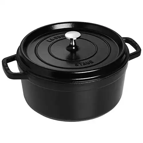 Staub Bräter 1102425 Cocotte rund 24 cm in Schwarz
