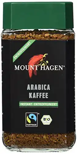 Löslicher entkoffeinierter Kaffee von Mount Hagen im Vergleich