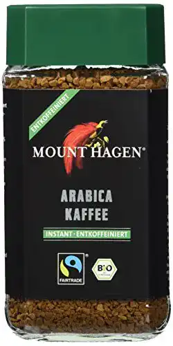 Löslicher entkoffeinierter Kaffee von Mount Hagen im Vergleich