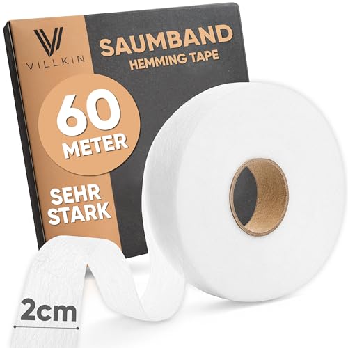 Bügelband Villkin Saumband 60m x 20mm für Textilien zum Aufbügeln