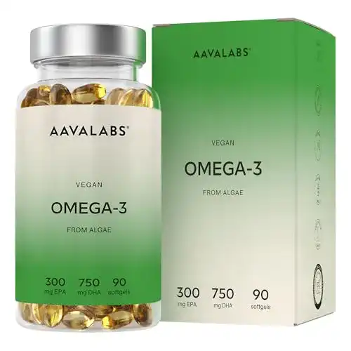 Algenöl-Kapseln Aavalabs Omega 3 Vegan 1500mg mit DHA und EPA