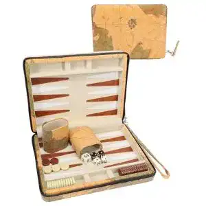Backgammon Set im Tan Map Style für Reisen