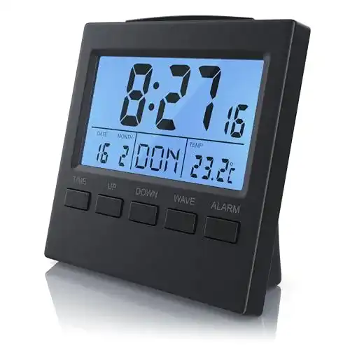 Digitaler Funkwecker CSL-Computer mit Temperaturanzeige und LED-Display