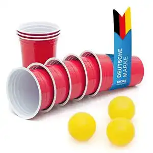 Bierpong-Becher 50 Stück Rote Partybecher für Spiele und Getränke