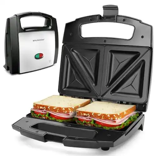 Aigostar Sandwichmaker für dreieckige Sandwichtoasts, 800 Watt