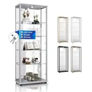Sammlervitrine K-Möbel Glas Vitrinenschrank 2-türig 176x67x33cm