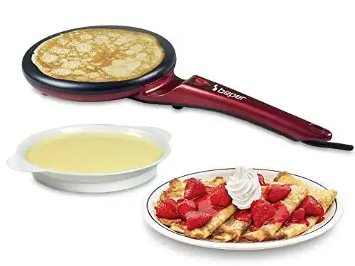 Crepes Maker Beper BT.710Y Elektrisch 800W in Rot und Schwarz