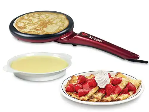 Crepes Maker Beper BT.710Y Elektrisch 800W in Rot und Schwarz