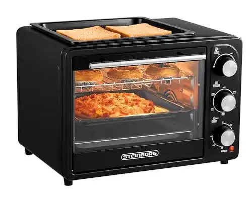 Mini-Backofen 20 Liter mit Konvektion und Warmhalteplatte