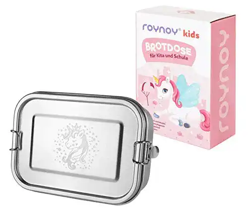 Edelstahl Brotdose Roynoy für Kinder Wasserdichte Bento Box