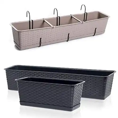 Blumenkasten in Rattan-Optik für Balkon und Garten