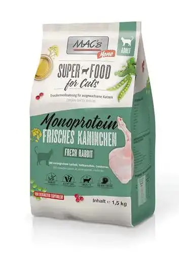 Mac’s Cat Trockenfutter Premium für Katzen 1,5 kg (Kaninchen Einzelprotein)