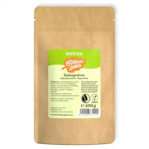 Birkengold Zahnpulver Minze 100 g Nachfüllbeutel