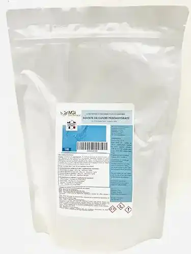 Kupfersulfat MGI Developpement 1kg Beutel mit 98% Reinheit