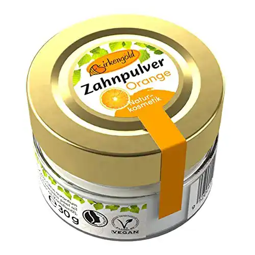 Birkengold Zahnpulver Orange im Glas 30 g 6er Pack