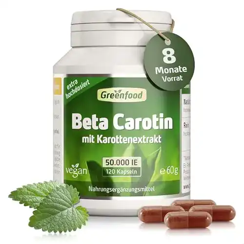 Beta-Carotin Greenfood 50.000 i.E. Kapseln, 30 mg