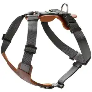 Hundegeschirr Hunter Aalborg Mixed in cognac/grau, 5-fach verstellbar