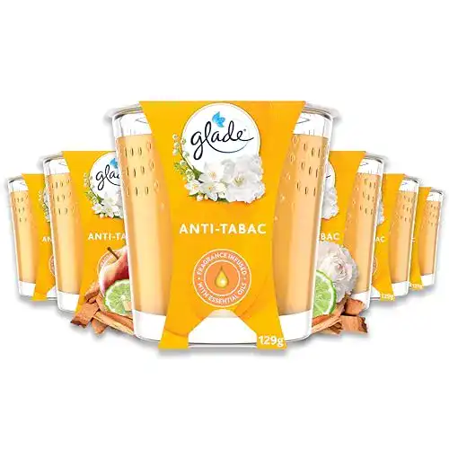 Glade Duftkerzen im Glas, 6er Pack, Anti-Tabac