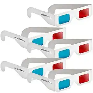 3D-Brille Pearl Anaglyphen Brille in Rot/Cyan im 5er Set