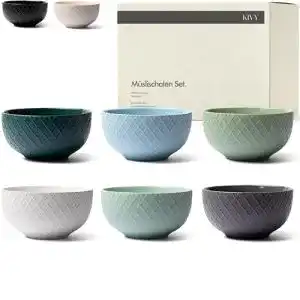 Müslischalen Kivy Keramik Set – 6 Stück 850ml