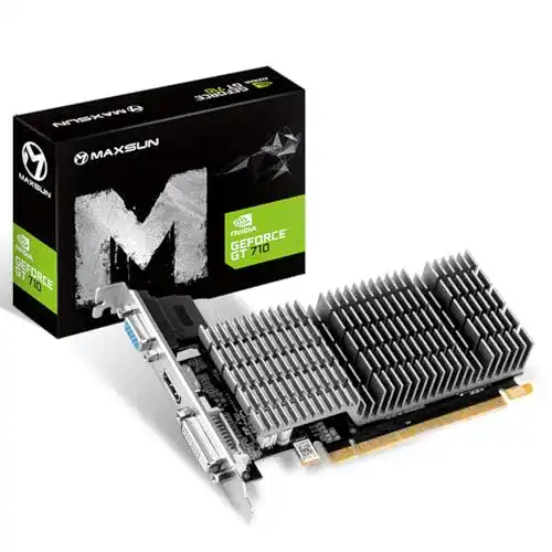 Maxsun NVIDIA GeForce GT 710 2GB Silent Grafikkarte mit passiver Kühlung