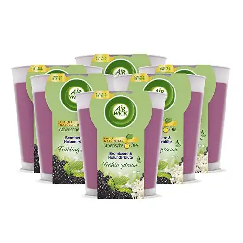 Air Wick Wohlfühl-Duftkerze im Glas mit Brombeer- und Holunderblütenduft