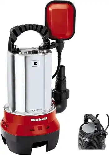 Einhell GC-DP 6315 N Schmutzwasserpumpe mit 630 W und 17.000 L/h Förderleistung