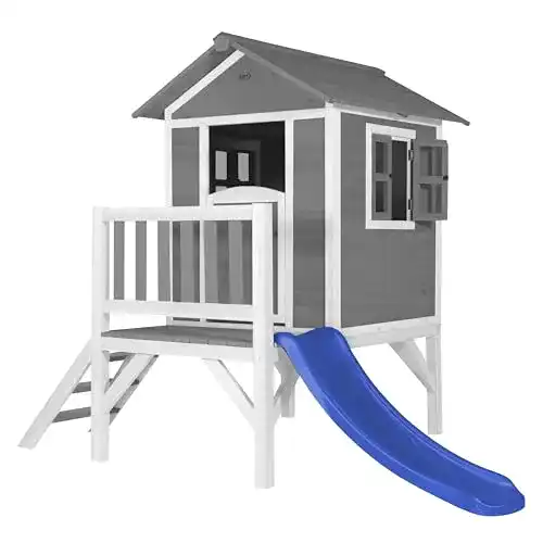 Spielturm ohne Schaukel Axi Spielhaus Beach Lodge XL in Grau mit Rutsche