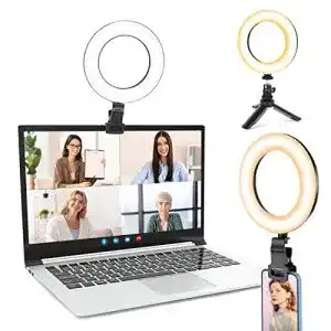 Ringlicht Ubeesize 6 Zoll mit Stativ und Clip für Videokonferenzen
