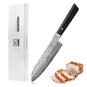 Zayiko Kuro Damastmesser Santoku 17 cm – Hochwertiges Kochmesser