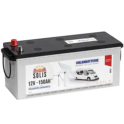 AGM-Batterie 150Ah Solarbatterie 12V für Wohnmobile und Boote