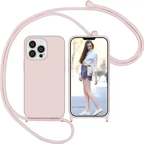 iPhone 13 Pro Hülle Nupcknn Liquid Silikon mit Handykette