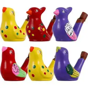 Vogelpfeifen aus Keramik im 6er Set für Kinder