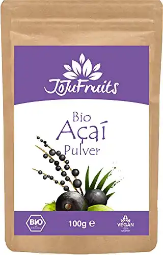 JoJu Fruits Bio Acai Pulver 100g – Vegan, Glutenfrei, Laktosefrei