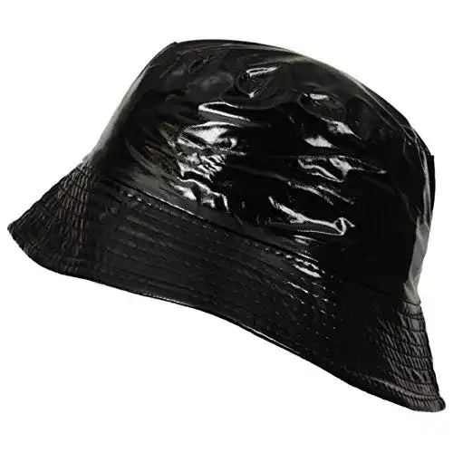 Regenhut Toutacoo aus Vinyl, wasserdicht in Schwarz