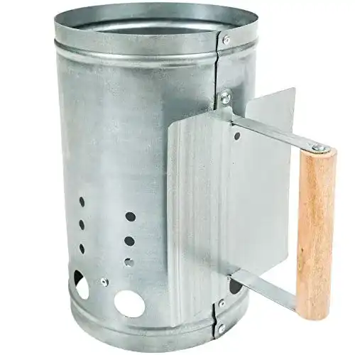Anzündkamin tectake XXL mit Hitzeschutzschild für Grillkohle