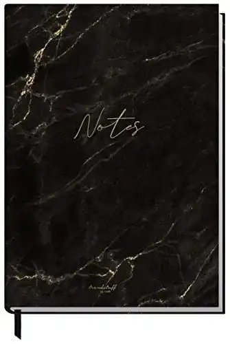 Notizbuch Häfft A5 liniert in schwarzem Marmor von Trendstuff
