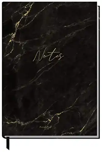 Notizbuch Häfft A5 liniert in schwarzem Marmor von Trendstuff