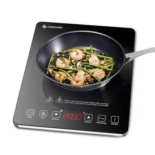 Induktionskochplatte AMZCHEF Einzelkochfeld für flexibles Kochen