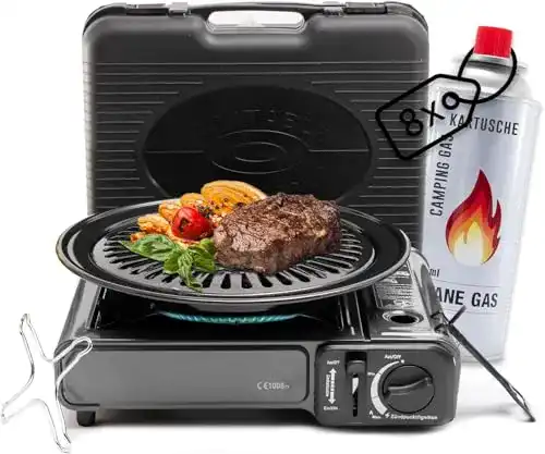 Gasgrill mit Kartusche von TruWare für Camping und Outdoor
