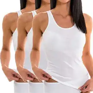 Unterhemd Damen HERMKO 1310 3er Pack Basic Tank Tops