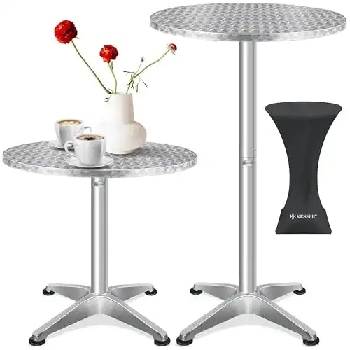 Kesser 2in1 Bistrotisch Aluminium 1er Set für flexible Nutzung
