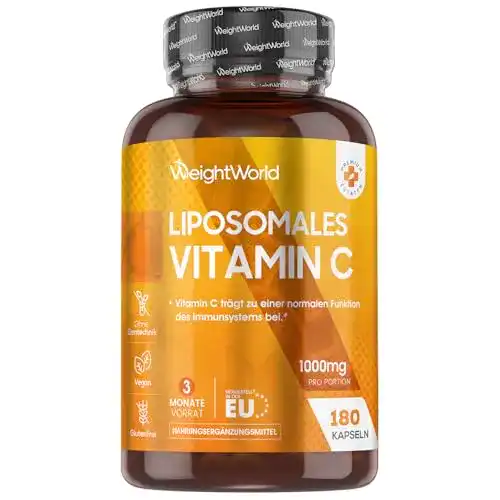 Liposomales Vitamin C 1000mg von Weightworld – 180 vegane Kapseln