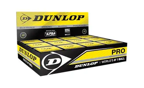 Dunlop Sports Pro Squashbälle Doppel Gelb, 12 Stück im Set