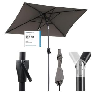 Sekey Sonnenschirm 200 x 300 cm aus Aluminium für Garten und Terrasse