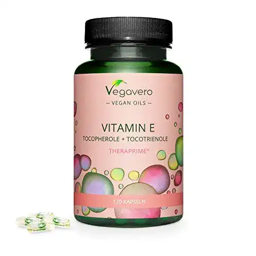 Vitamin E Kapseln von Vegavero mit TheraPrimE für Zellschutz